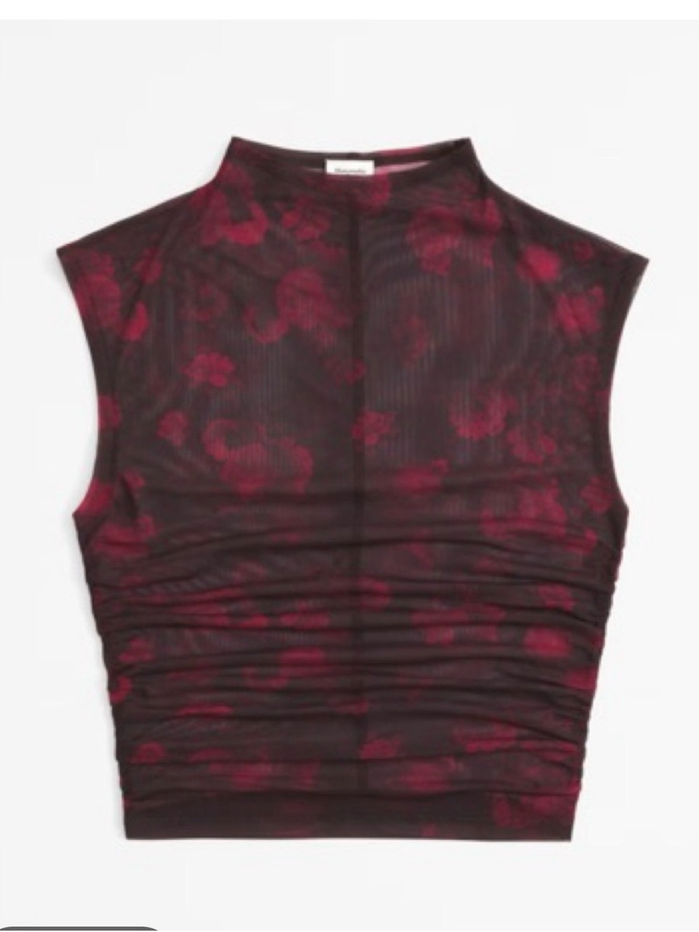 Abercrombie & Fitch Burgundy Floral Mock Neck Tank
